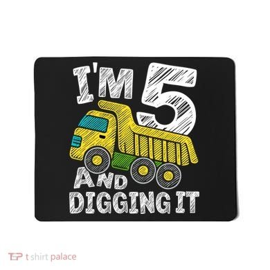 Five Construction 5th Birthday Gifts Fourth Boy 5 Years Old Mousepad