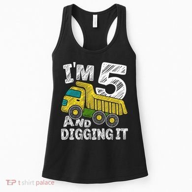 Five Construction 5th Birthday Gifts Fourth Boy 5 Years Old Women's Tank Top