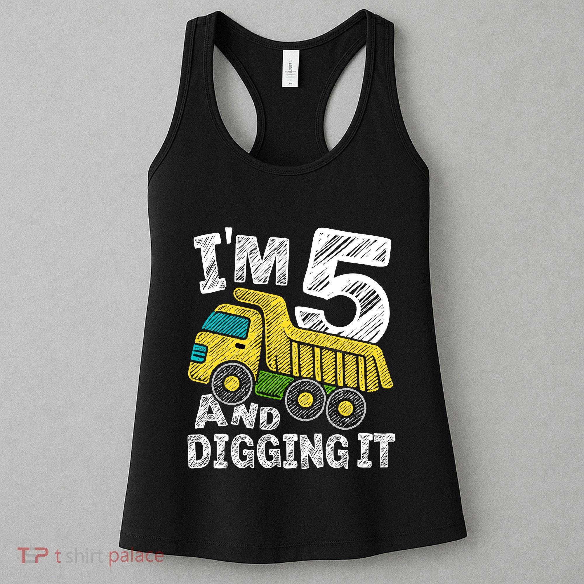 Five Construction 5th Birthday Gifts Fourth Boy 5 Years Old Women's Tank Top