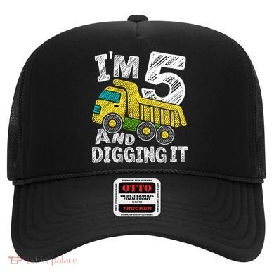 Five Construction 5th Birthday Gifts Fourth Boy 5 Years Old Hat
