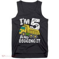 Five Construction 5th Birthday Gifts Fourth Boy 5 Years Old Tank Top thumb 0