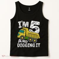 Five Construction 5th Birthday Gifts Fourth Boy 5 Years Old Tank Top thumb 2