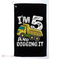 Five Construction 5th Birthday Gifts Fourth Boy 5 Years Old Golf Towel thumb 0