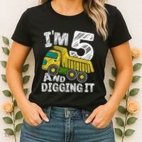 Five Construction 5th Birthday Gifts Fourth Boy 5 Years Old Women's T-Shirt thumb 2