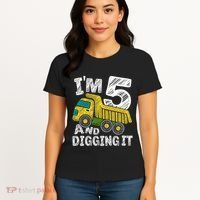 Five Construction 5th Birthday Gifts Fourth Boy 5 Years Old Women's T-Shirt thumb 4