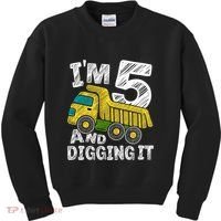 Five Construction 5th Birthday Gifts Fourth Boy 5 Years Old Kids Sweatshirt thumb 0