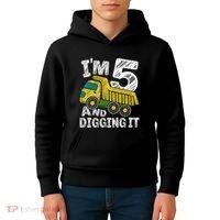 Five Construction 5th Birthday Gifts Fourth Boy 5 Years Old Kids Hoodie thumb 4