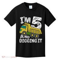 Five Construction 5th Birthday Gifts Fourth Boy 5 Years Old Kids T-Shirt thumb 0