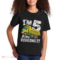 Five Construction 5th Birthday Gifts Fourth Boy 5 Years Old Kids T-Shirt thumb 2