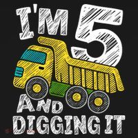 Five Construction 5th Birthday Gifts Fourth Boy 5 Years Old Kids T-Shirt thumb 4