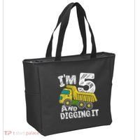 Five Construction 5th Birthday Gifts Fourth Boy 5 Years Old Tote Bag thumb 2