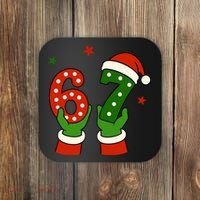 Funny Christmas 67 Six Seven Santa Coaster thumb 0
