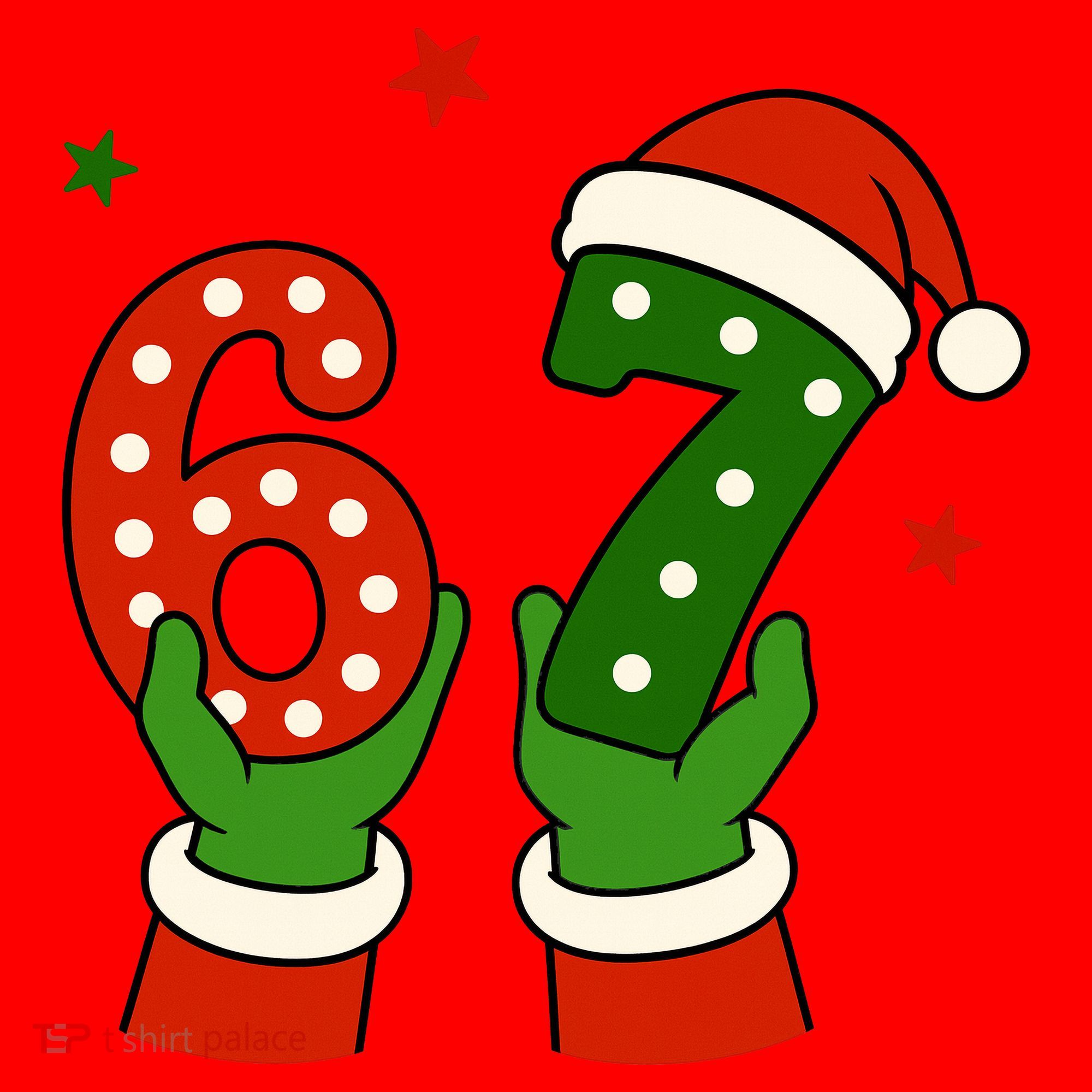 Funny Christmas 67 Six Seven Santa Santa Hat