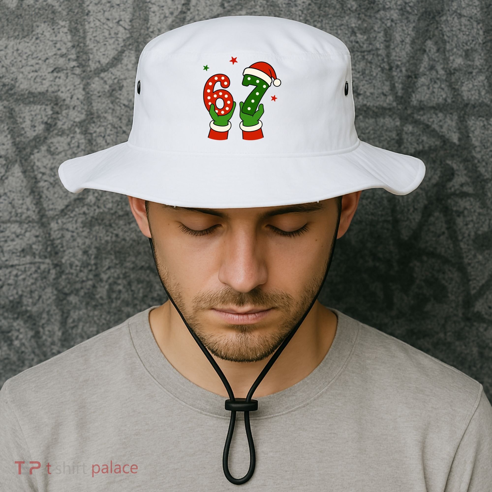 Funny Christmas 67 Six Seven Santa Bucket Hat