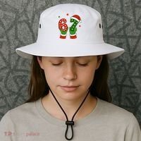 Funny Christmas 67 Six Seven Santa Bucket Hat thumb 3