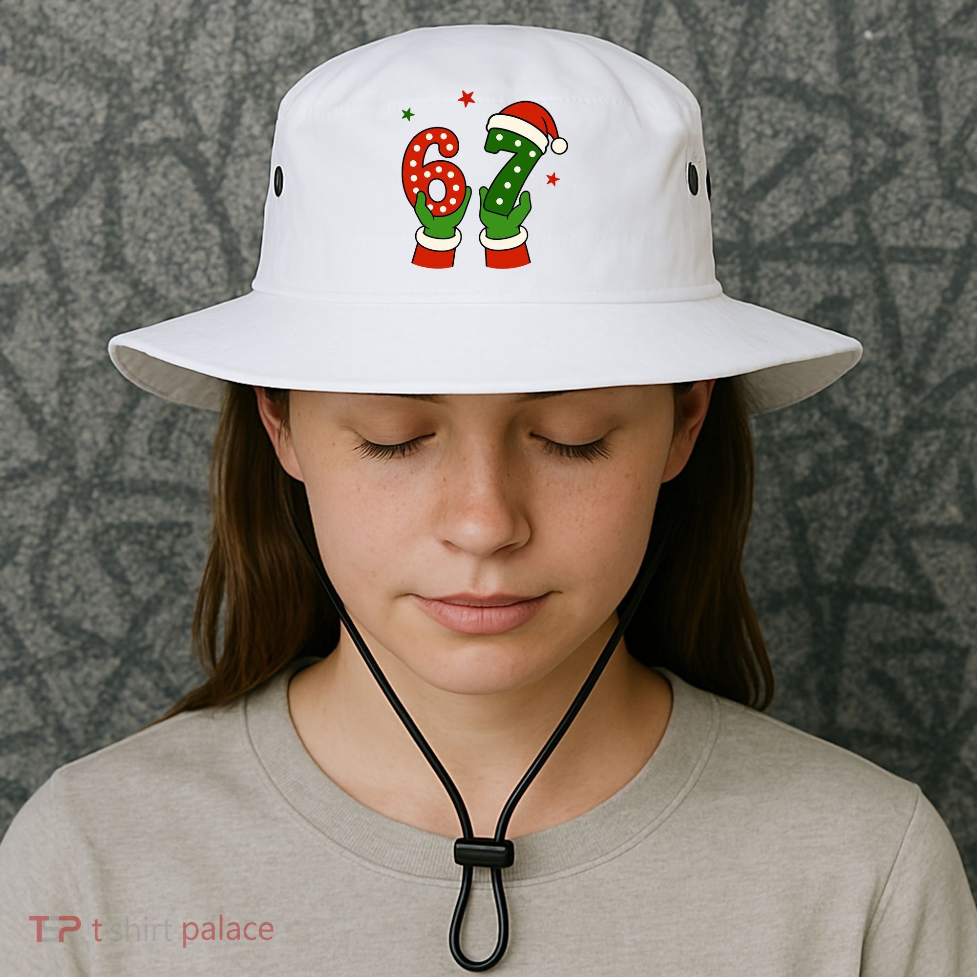 Funny Christmas 67 Six Seven Santa Bucket Hat