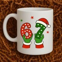 Funny Christmas 67 Six Seven Santa Coffee Mug thumb 2