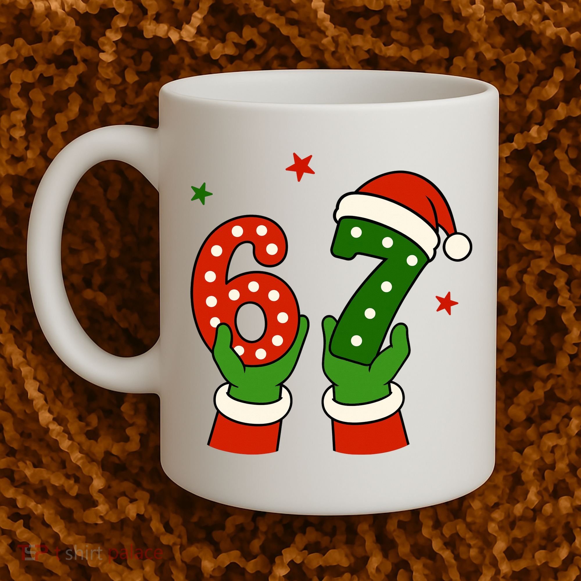Funny Christmas 67 Six Seven Santa Coffee Mug
