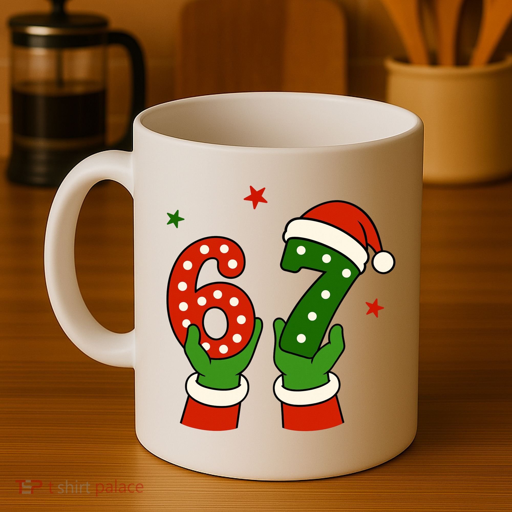 Funny Christmas 67 Six Seven Santa Coffee Mug
