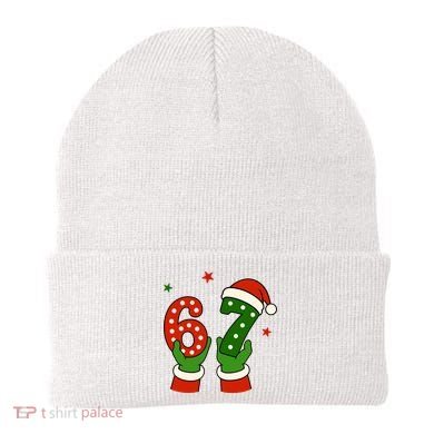 Funny Christmas 67 Six Seven Santa Beanie