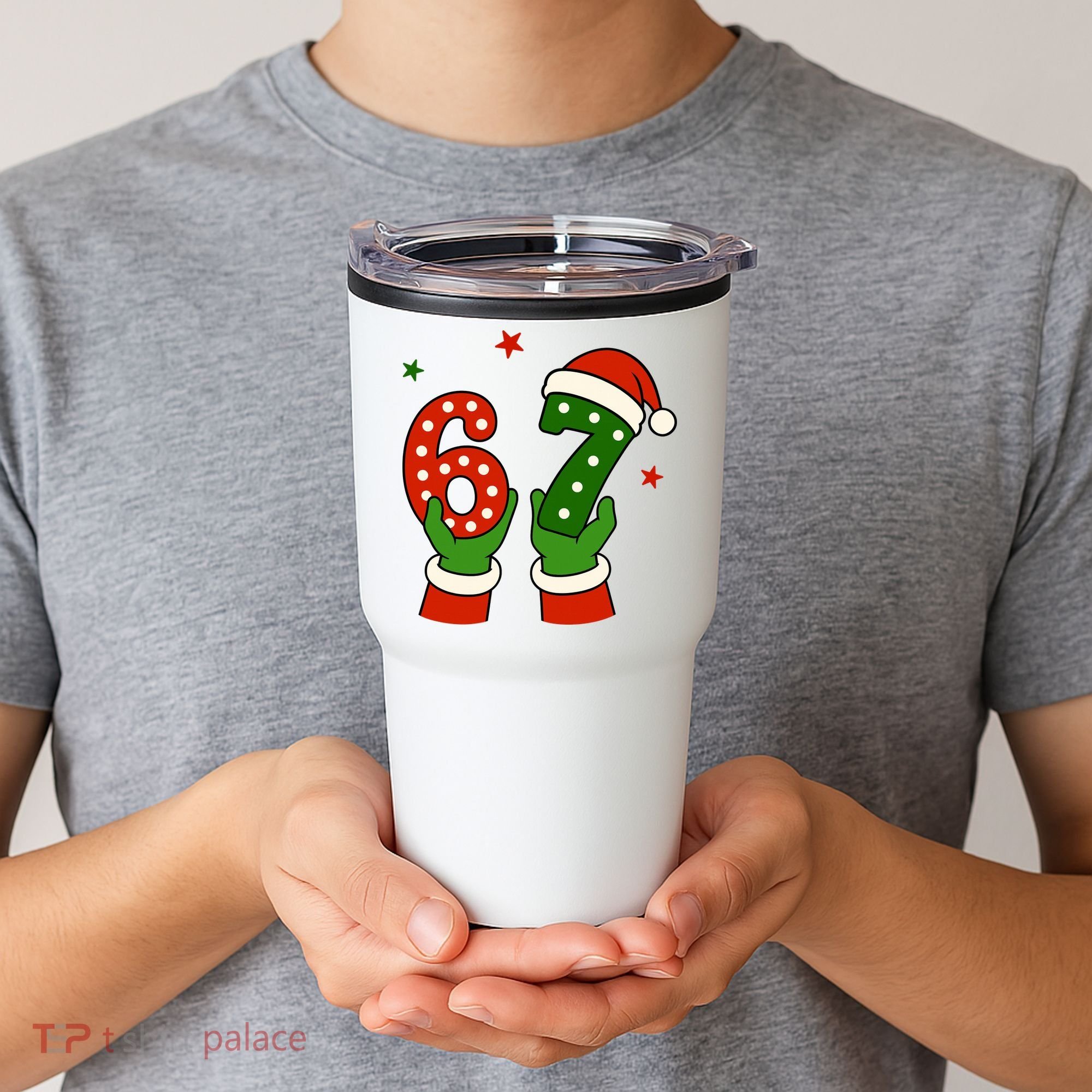 Funny Christmas 67 Six Seven Santa Tumbler