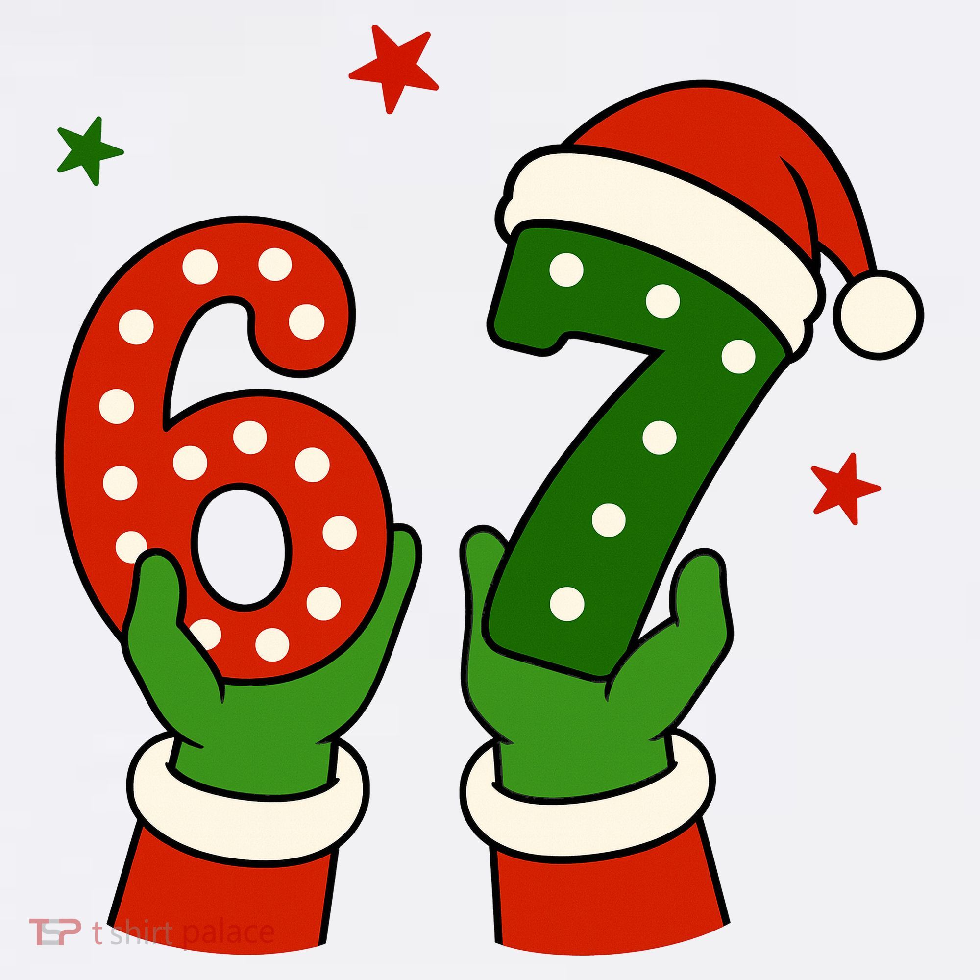 Funny Christmas 67 Six Seven Santa Mousepad
