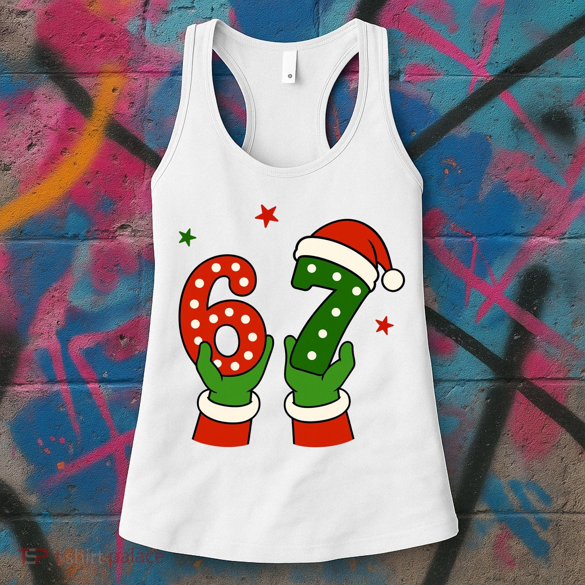 Funny Christmas 67 Six Seven Santa Women's Tank Top