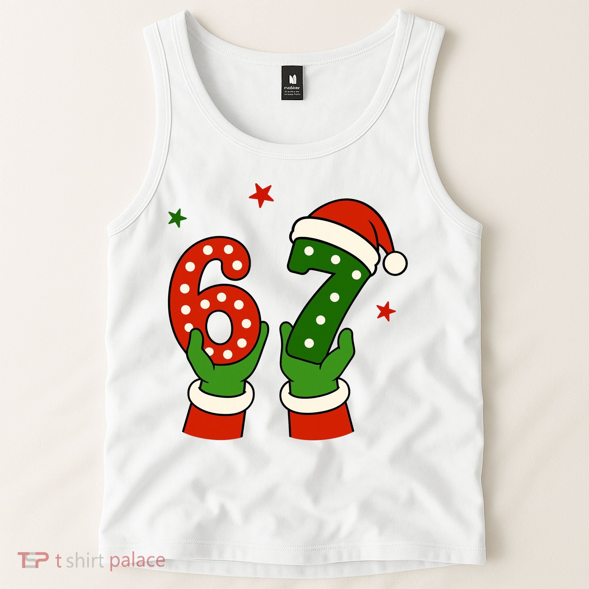 Funny Christmas 67 Six Seven Santa Tank Top