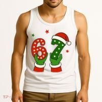 Funny Christmas 67 Six Seven Santa Tank Top thumb 3