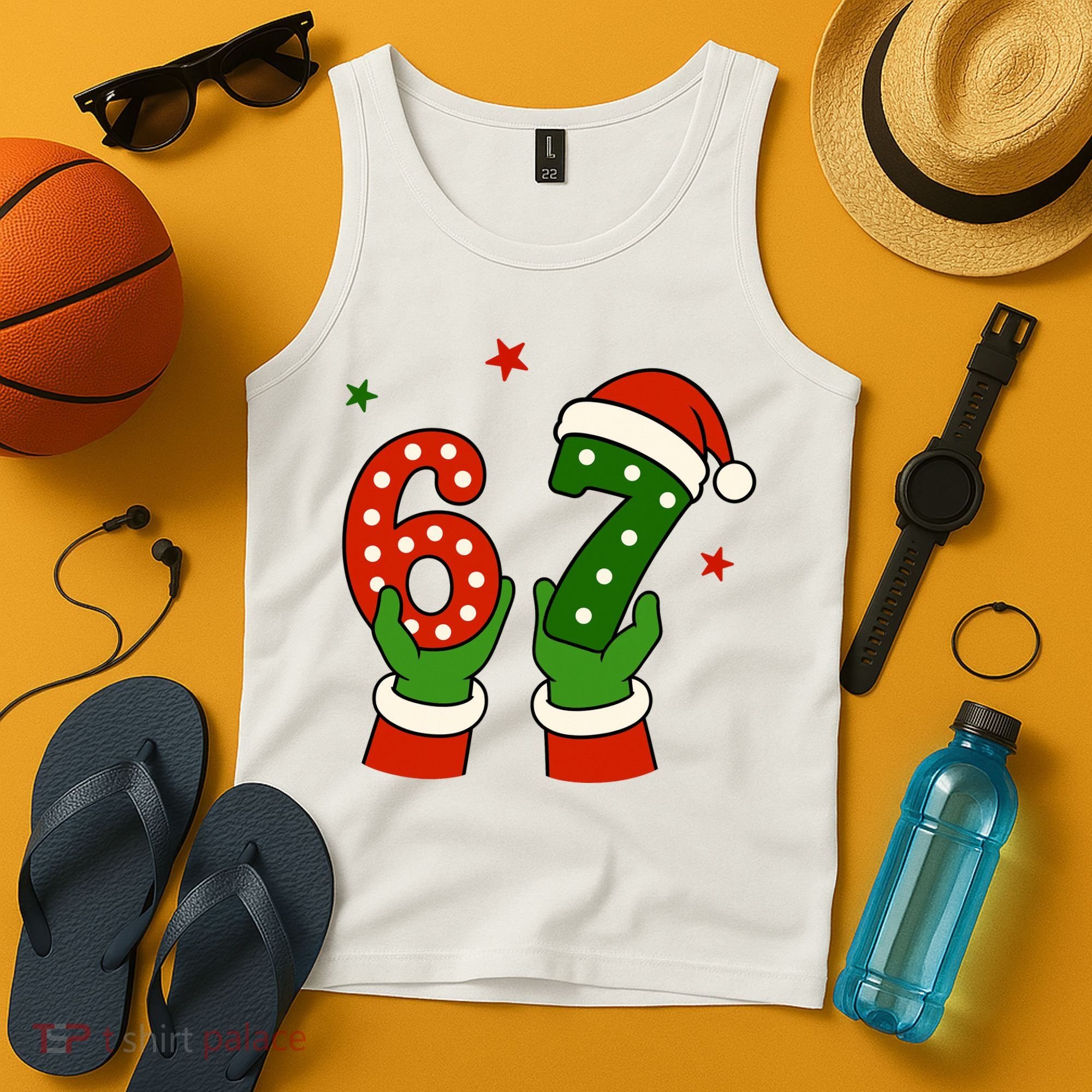Funny Christmas 67 Six Seven Santa Tank Top