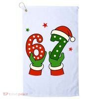Funny Christmas 67 Six Seven Santa Golf Towel thumb 0