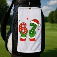 Funny Christmas 67 Six Seven Santa Golf Towel thumb 2
