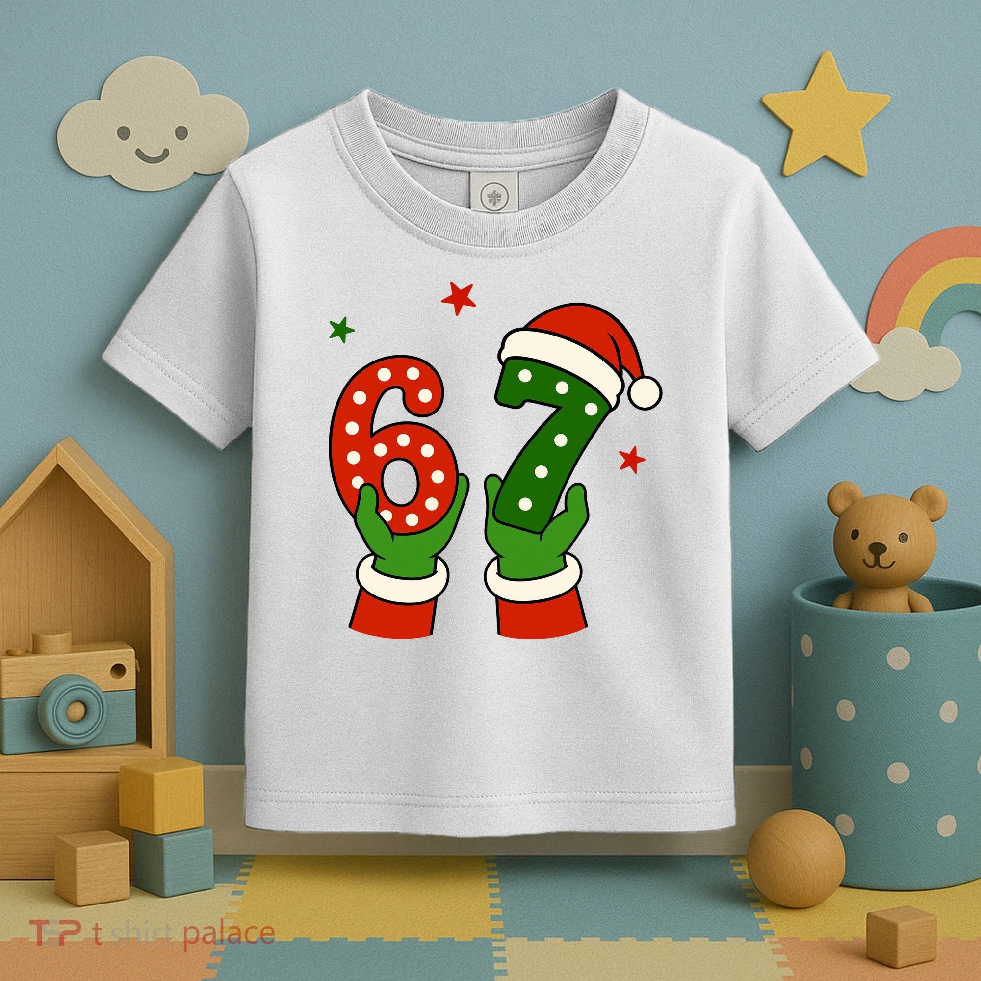 Funny Christmas 67 Six Seven Santa Toddler T-Shirt