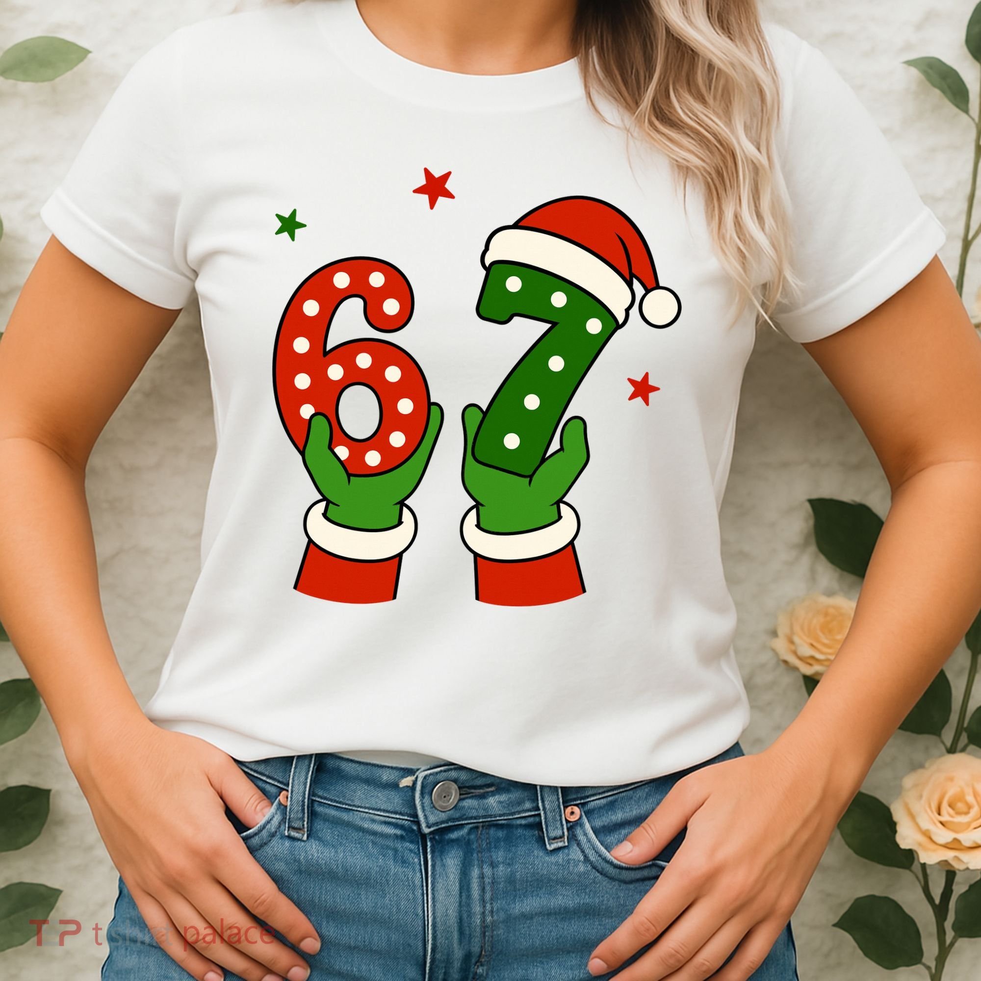 Funny Christmas 67 Six Seven Santa Women's T-Shirt