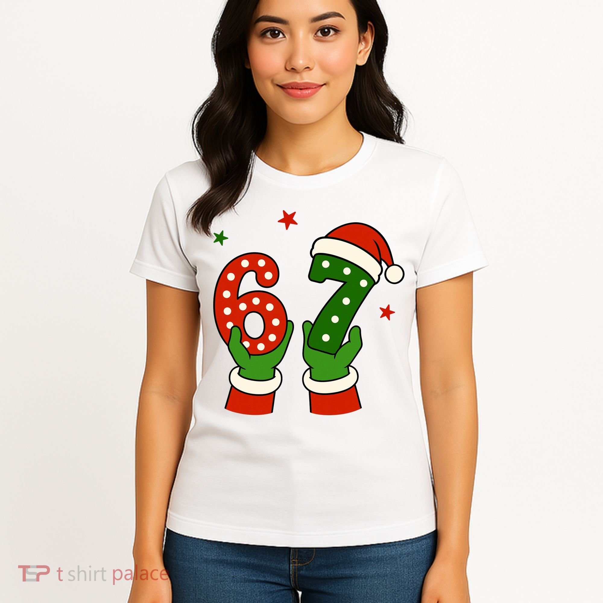 Funny Christmas 67 Six Seven Santa Women's T-Shirt