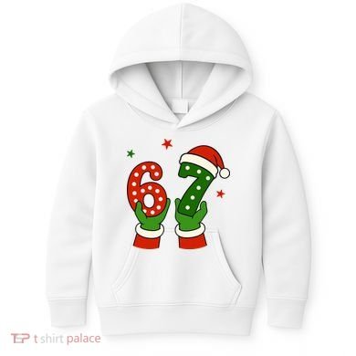 Funny Christmas 67 Six Seven Santa Kids Hoodie