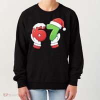 Funny Christmas 67 Meme 6-7 Santa Claus Hands Women's Sweatshirt thumb 0