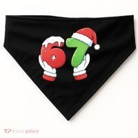 Funny Christmas 67 Meme 6-7 Santa Claus Hands USA-Made Doggie Bandana thumb 0
