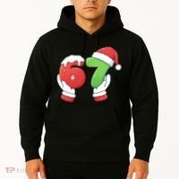 Funny Christmas 67 Meme 6-7 Santa Claus Hands Hoodie thumb 2