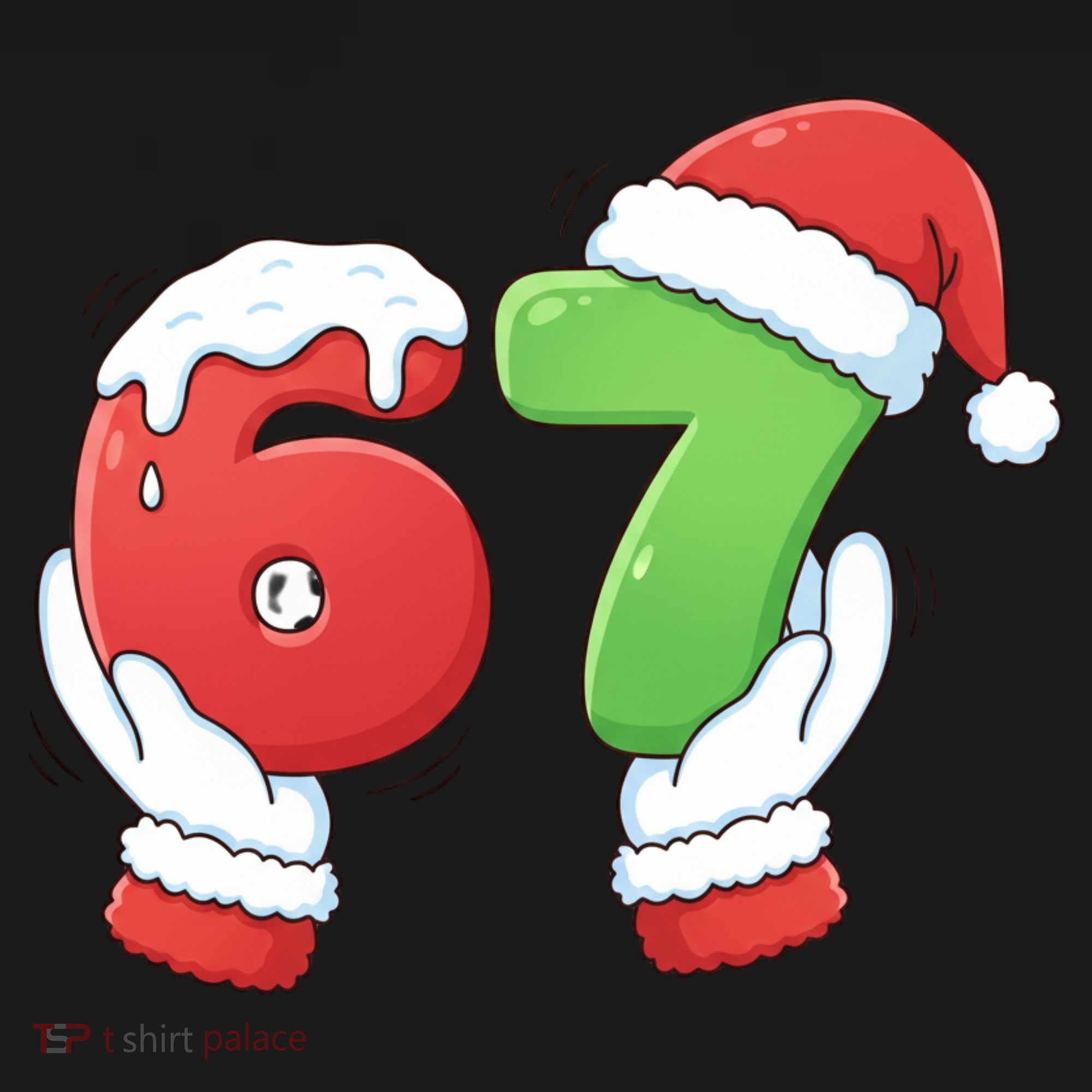 Funny Christmas 67 Meme 6-7 Santa Claus Hands Apron