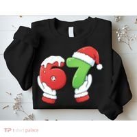 Funny Christmas 67 Meme 6-7 Santa Claus Hands Sweatshirt thumb 2
