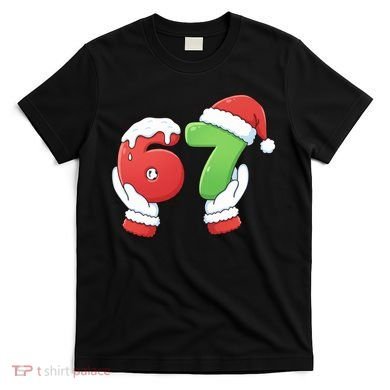 Funny Christmas 67 Meme 6-7 Santa Claus Hands T-Shirt