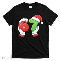 Funny Christmas 67 Meme 6-7 Santa Claus Hands T-Shirt thumb 0