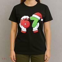 Funny Christmas 67 Meme 6-7 Santa Claus Hands T-Shirt thumb 4