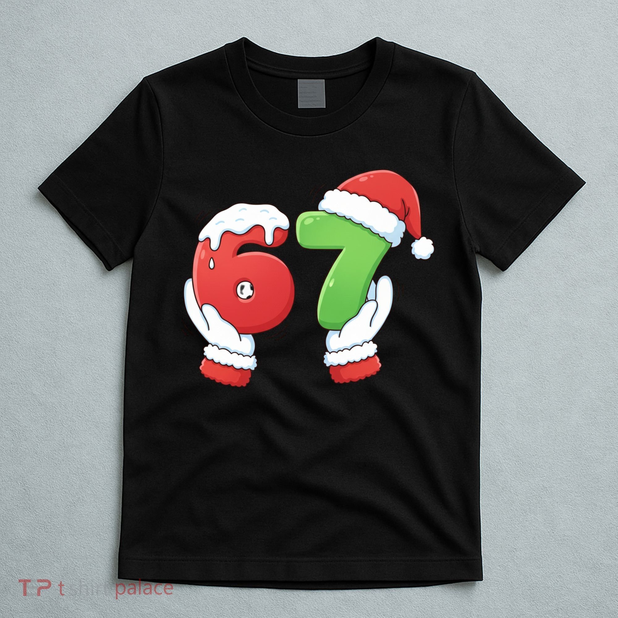 Funny Christmas 67 Meme 6-7 Santa Claus Hands T-Shirt