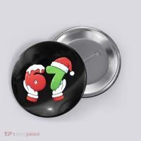Funny Christmas 67 Meme 6-7 Santa Claus Hands Button thumb 0