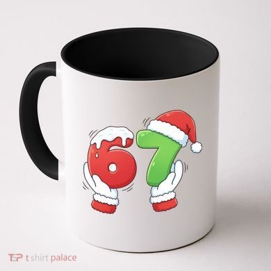 Funny Christmas 67 Meme 6-7 Santa Claus Hands Coffee Mug