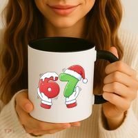 Funny Christmas 67 Meme 6-7 Santa Claus Hands Coffee Mug thumb 3