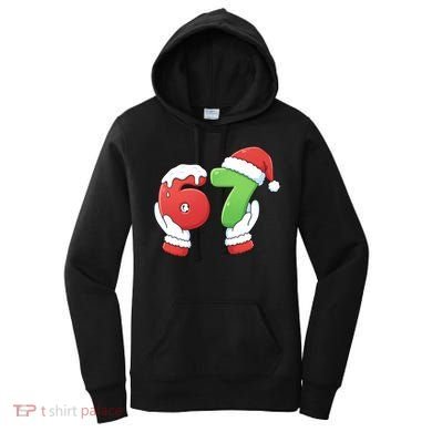 Funny Christmas 67 Meme 6-7 Santa Claus Hands Women's Hoodie
