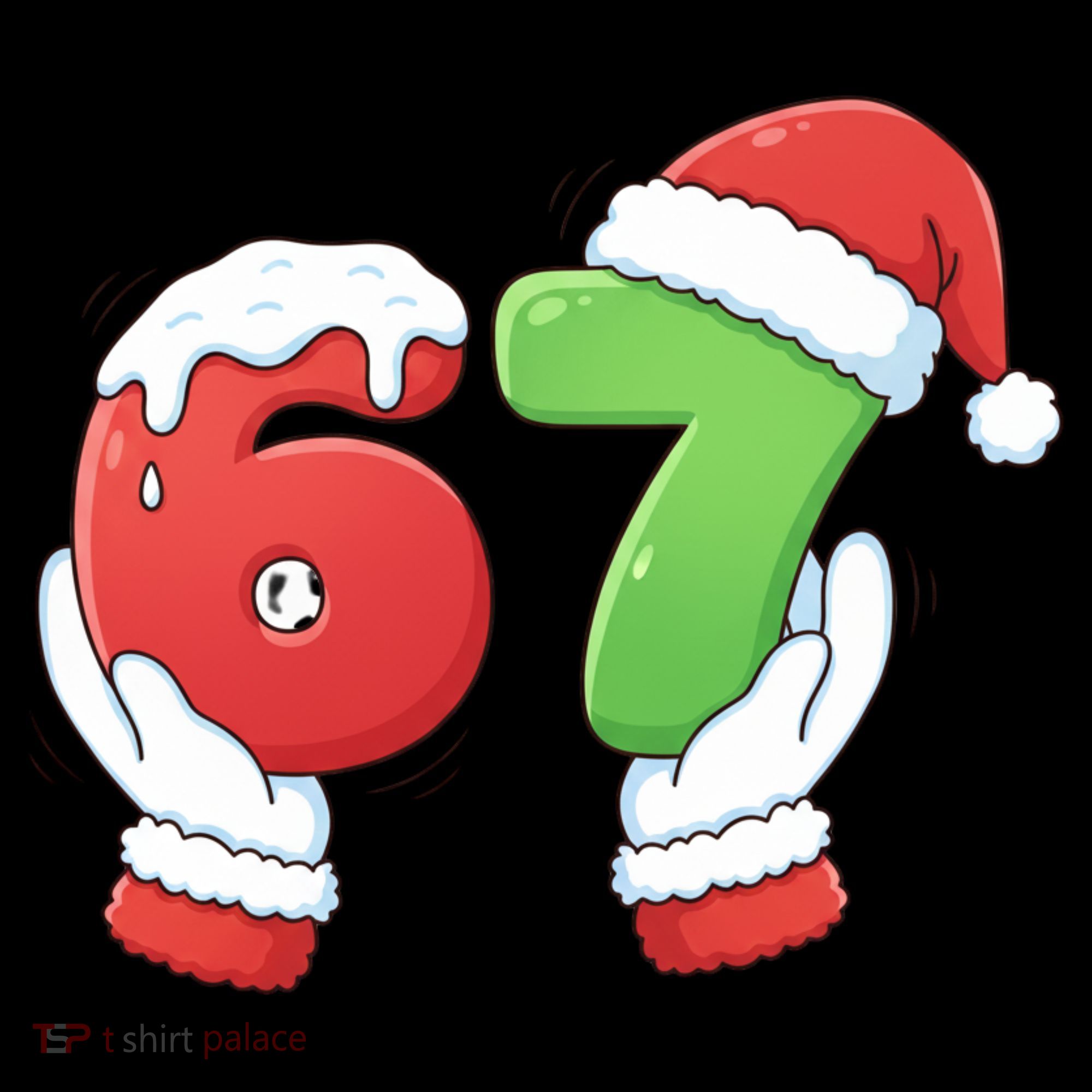 Funny Christmas 67 Meme 6-7 Santa Claus Hands Women's Hoodie
